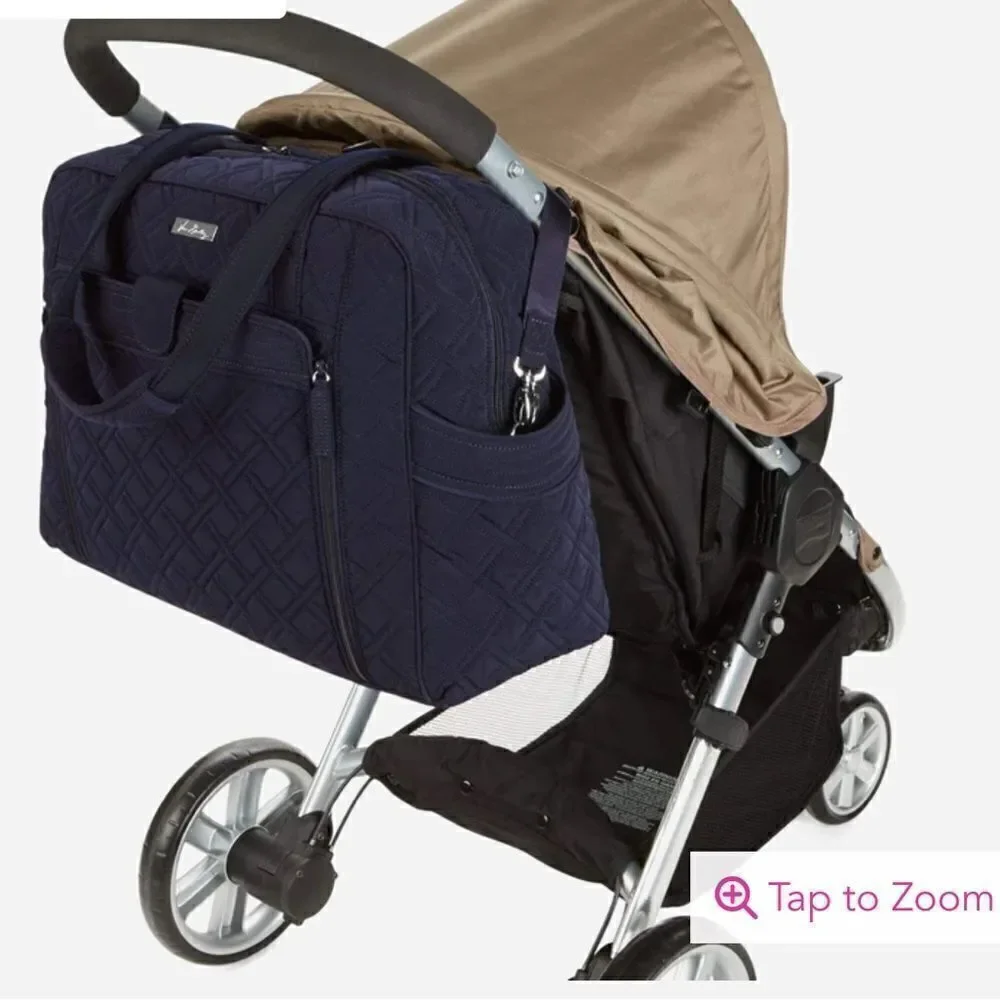 Vera Bradley Large Stroll Around Diaper Bag in Microfiber Classic Navy NWT